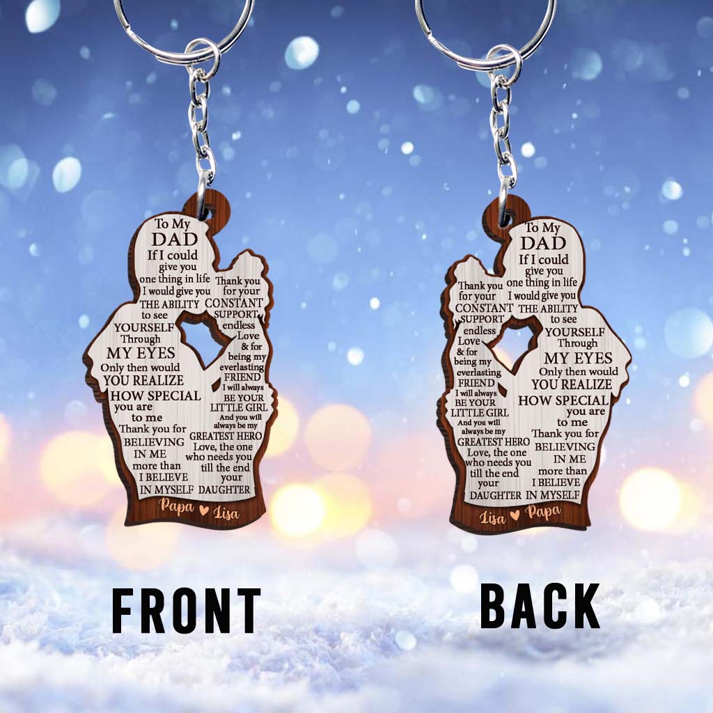 An meinen Papa – Personalisierter Schlüsselanhänger für Väter (beidseitig bedruckt)