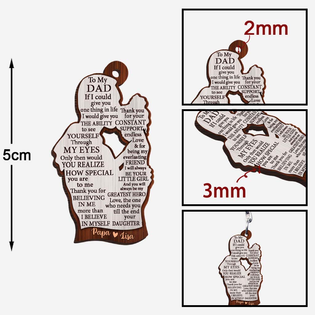 An meinen Papa – Personalisierter Schlüsselanhänger für Väter (beidseitig bedruckt)