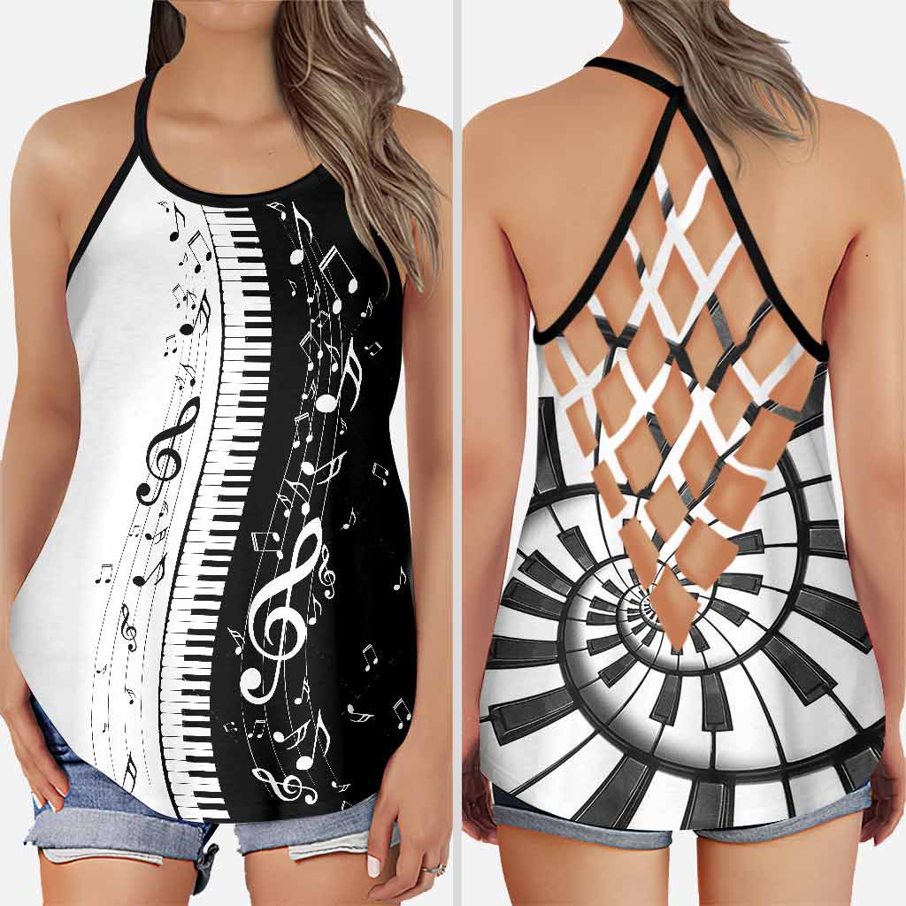 Love Music - Piano Cross Tanktop