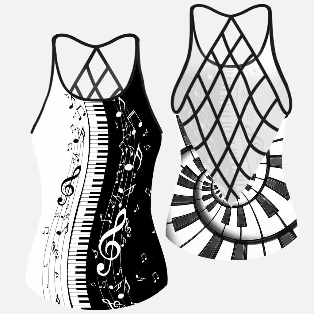 Love Music - Piano Cross Tanktop