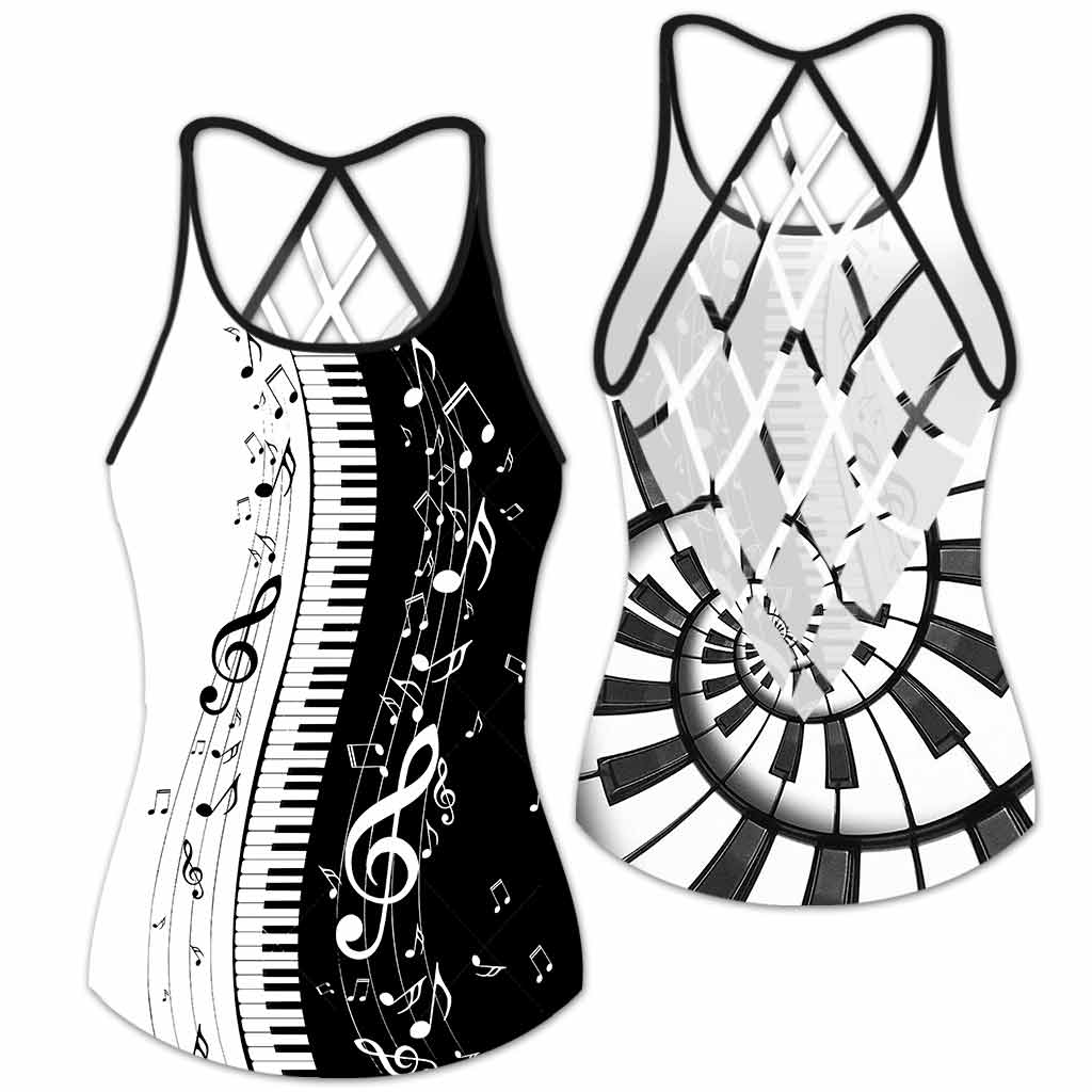 Love Music - Piano Cross Tanktop