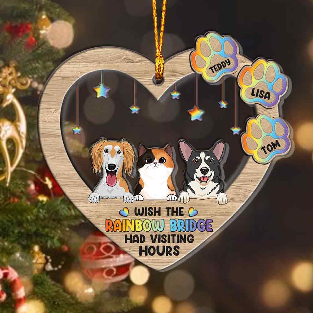 Wish The Rainbow Bridge Had Visiting Hours - Personalized Dog Layers Mix Ornament