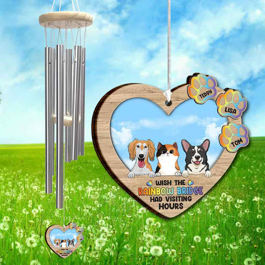 Wish The Rainbow Bridge Had Visiting Hours - Personalized Dog Wind Chime