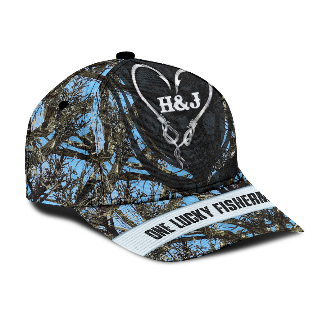 Ein glücklicher Angler – Angelgeschenk für Ehemann, Freund, Vater, Opa – Personalisierte klassische Kappe