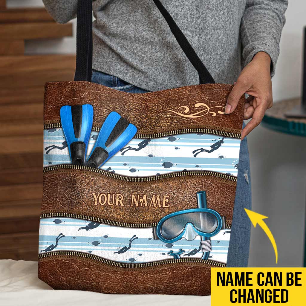 Personalisierte Tragetasche „Ich liebe Tauchen“