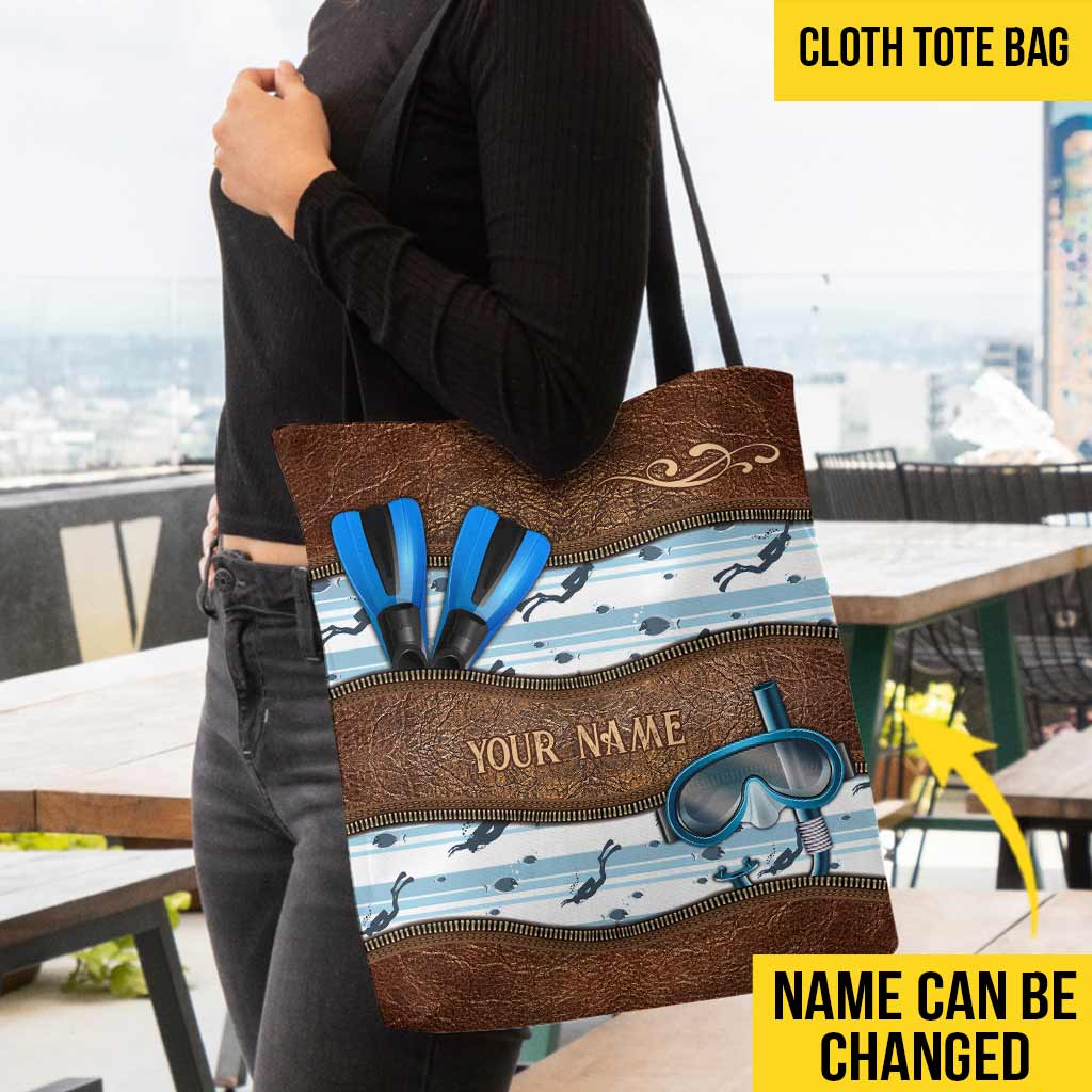 Personalisierte Tragetasche „Ich liebe Tauchen“