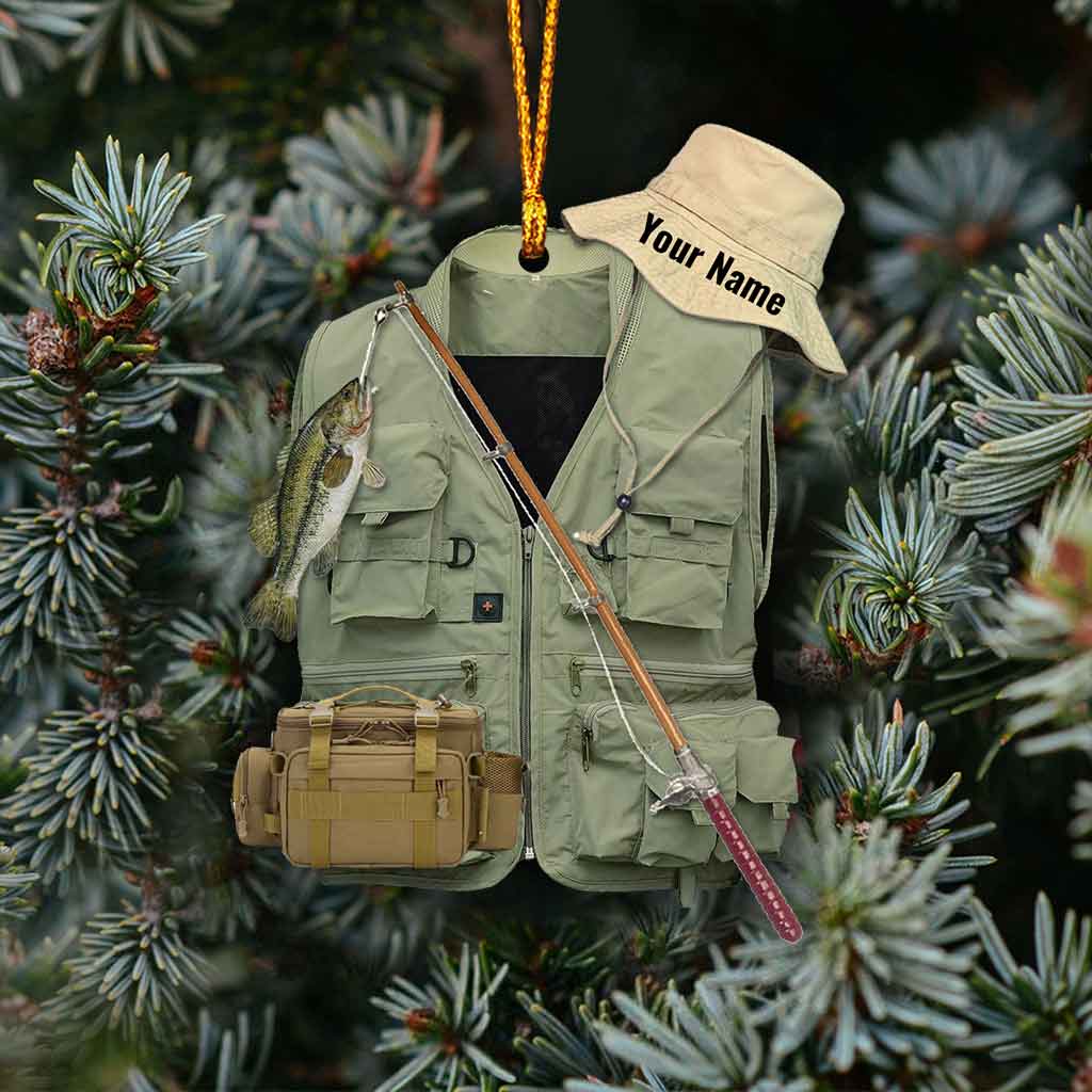 Personalisierter Weihnachtsbaumschmuck für Angler (beidseitig bedruckt)