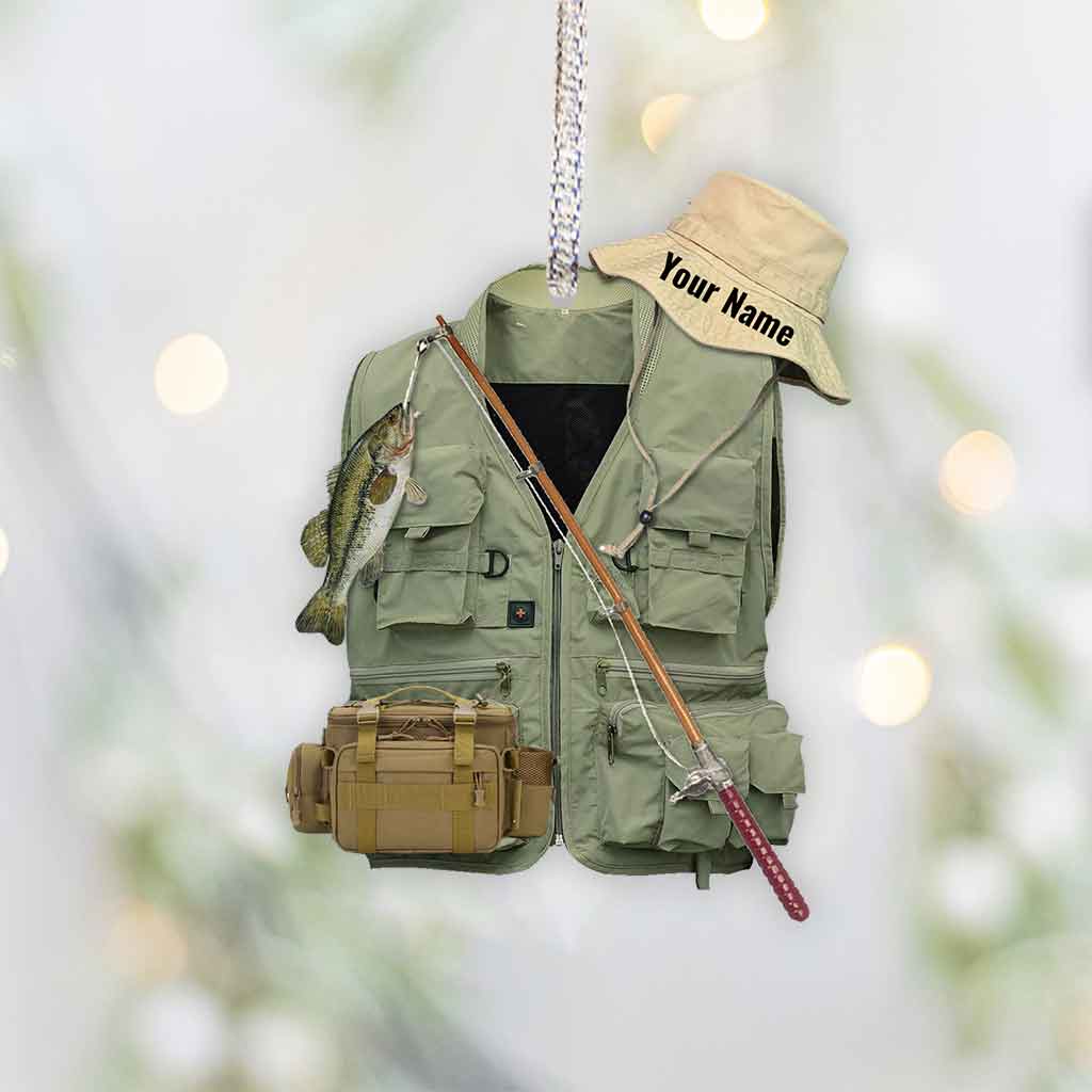 Personalisierter Weihnachtsbaumschmuck für Angler (beidseitig bedruckt)