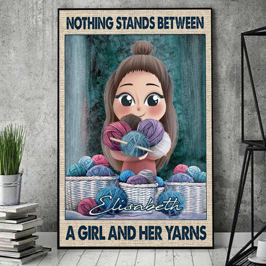 Nichts steht zwischen einem Mädchen und ihren Wollknäueln – personalisiertes Häkelposter