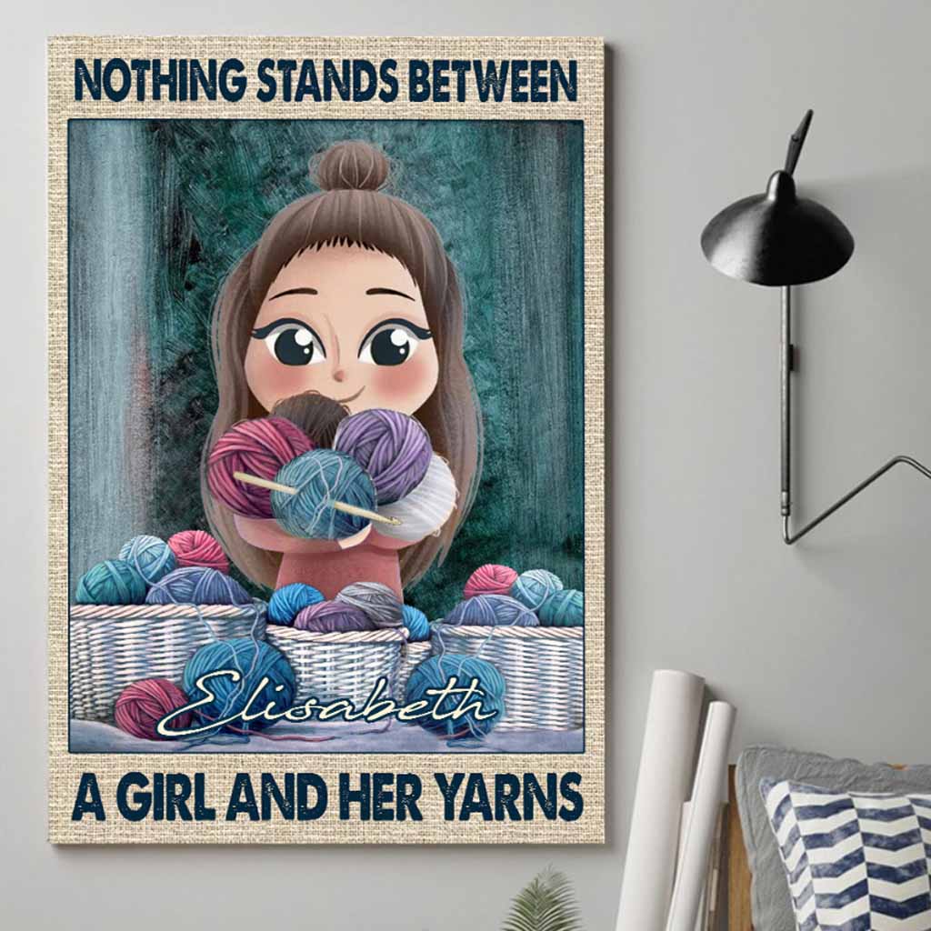 Nichts steht zwischen einem Mädchen und ihren Wollknäueln – personalisiertes Häkelposter