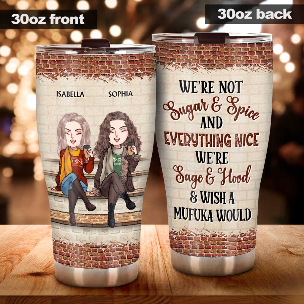Wir sind nicht Zucker und Gewürze – personalisierter Weihnachtsbecher für die beste Freundin
