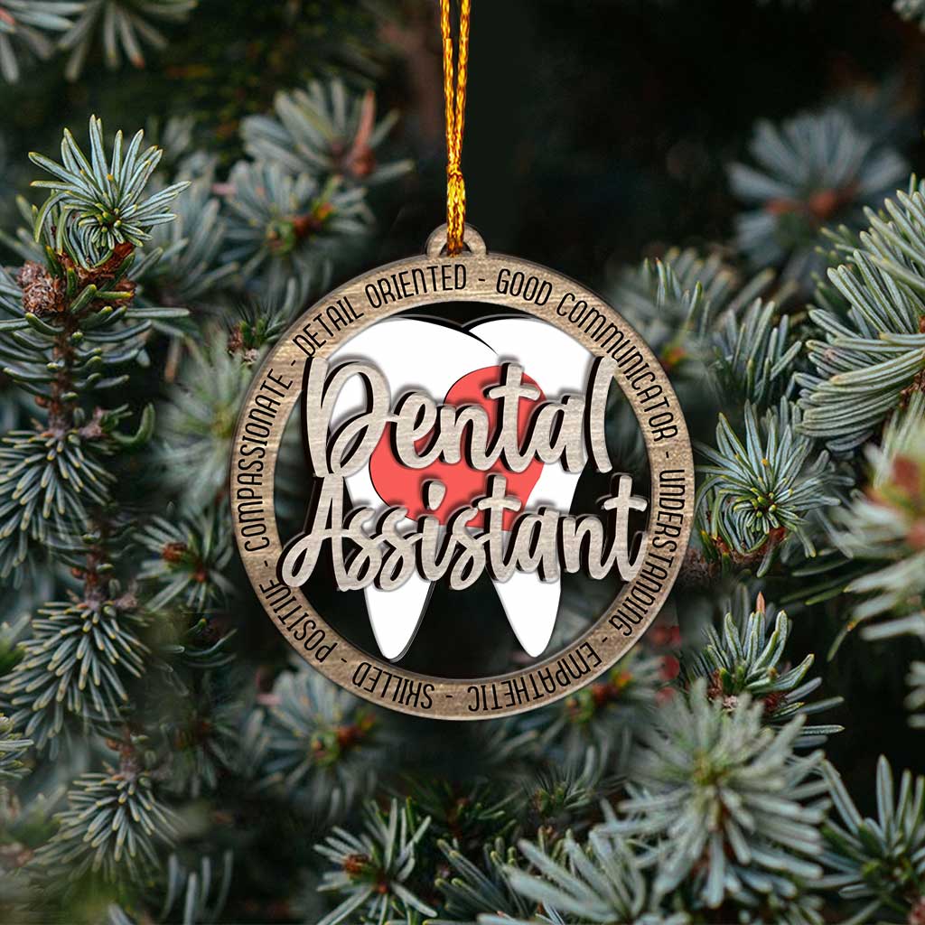 Wertschätzung für Zahnärzte – Personalisierter Weihnachtsschmuck aus mehrschichtigem Holz in Zahnarztform