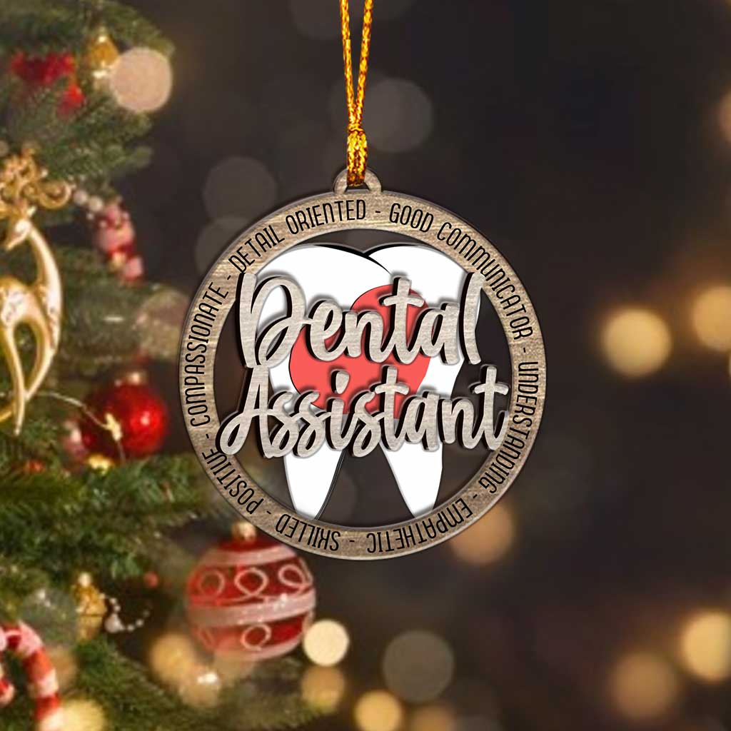 Wertschätzung für Zahnärzte – Personalisierter Weihnachtsschmuck aus mehrschichtigem Holz in Zahnarztform