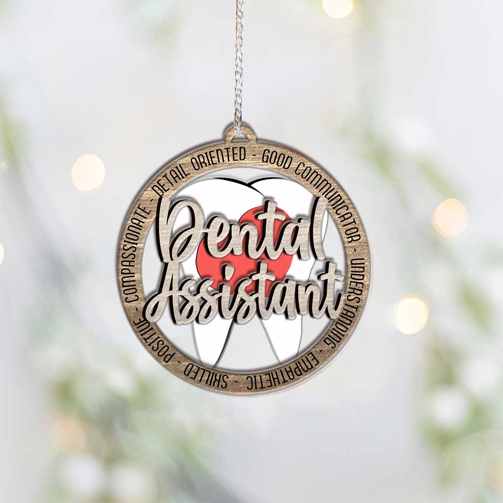 Wertschätzung für Zahnärzte – Personalisierter Weihnachtsschmuck aus mehrschichtigem Holz in Zahnarztform