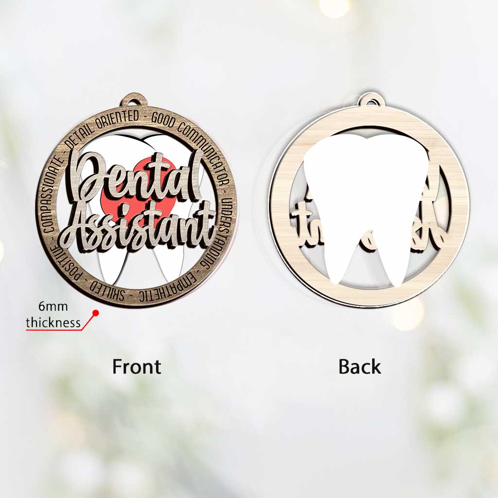 Wertschätzung für Zahnärzte – Personalisierter Weihnachtsschmuck aus mehrschichtigem Holz in Zahnarztform