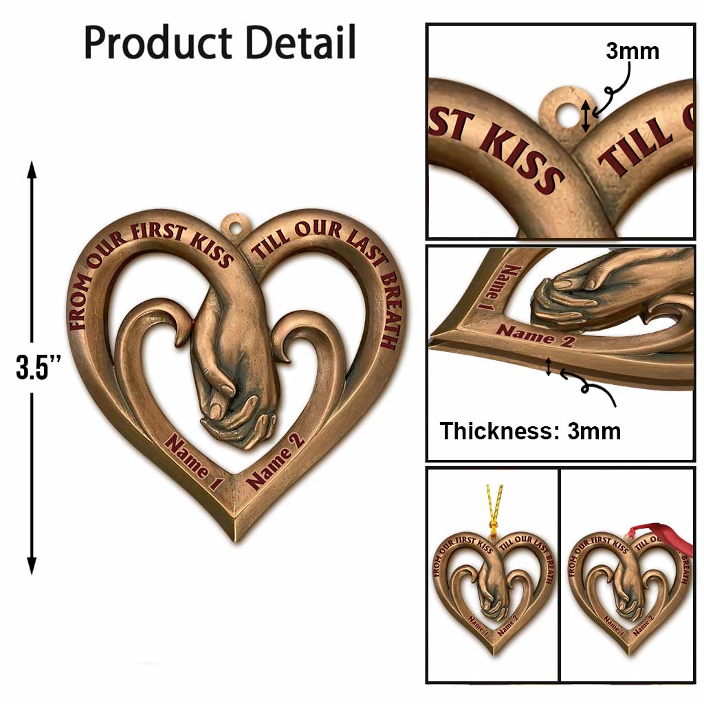 Vom ersten Kuss bis zum letzten Atemzug – Personalisierter Weihnachtsschmuck für Paare (beidseitig bedruckt)