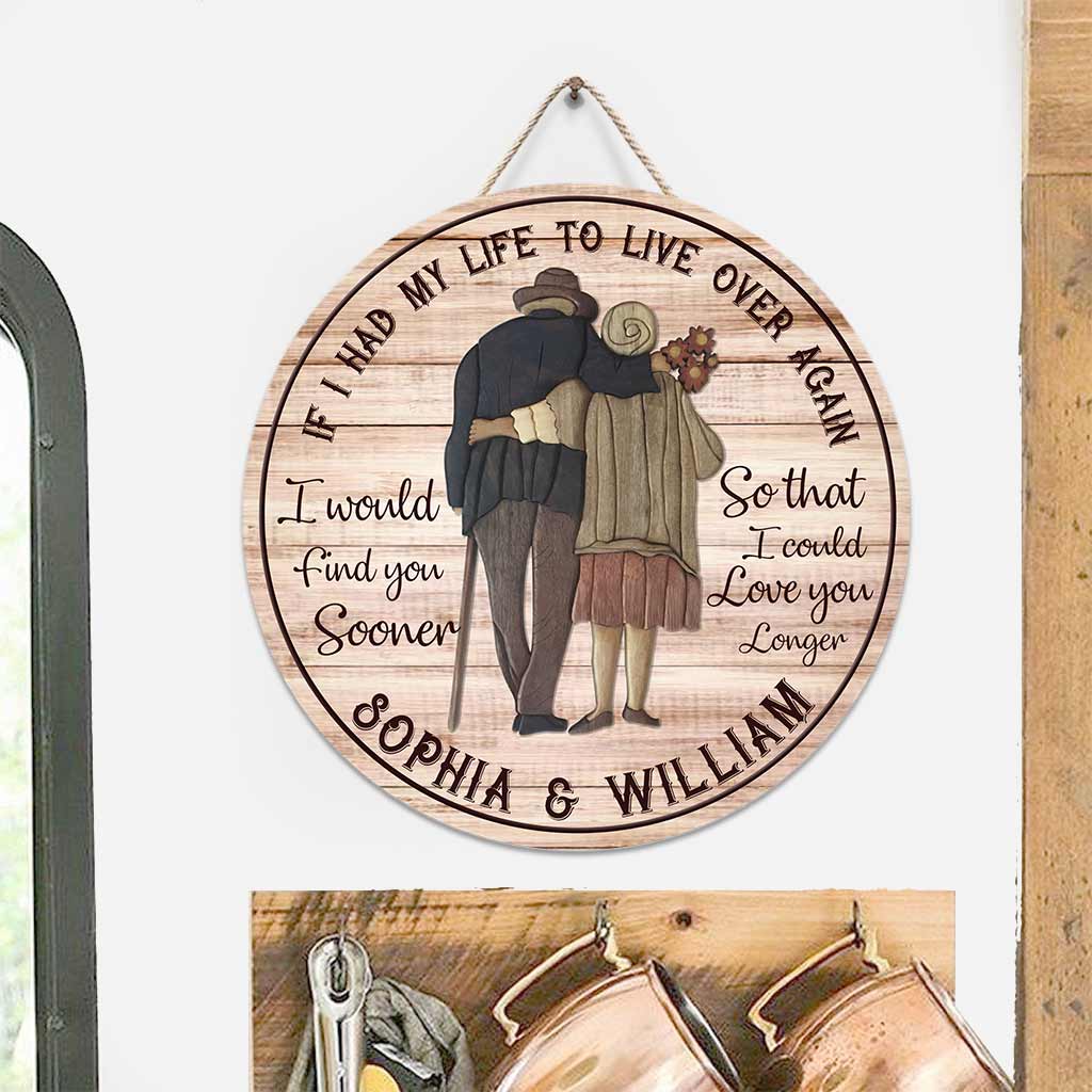 Ich liebe dich länger – Personalisiertes rundes Holzschild für Paare