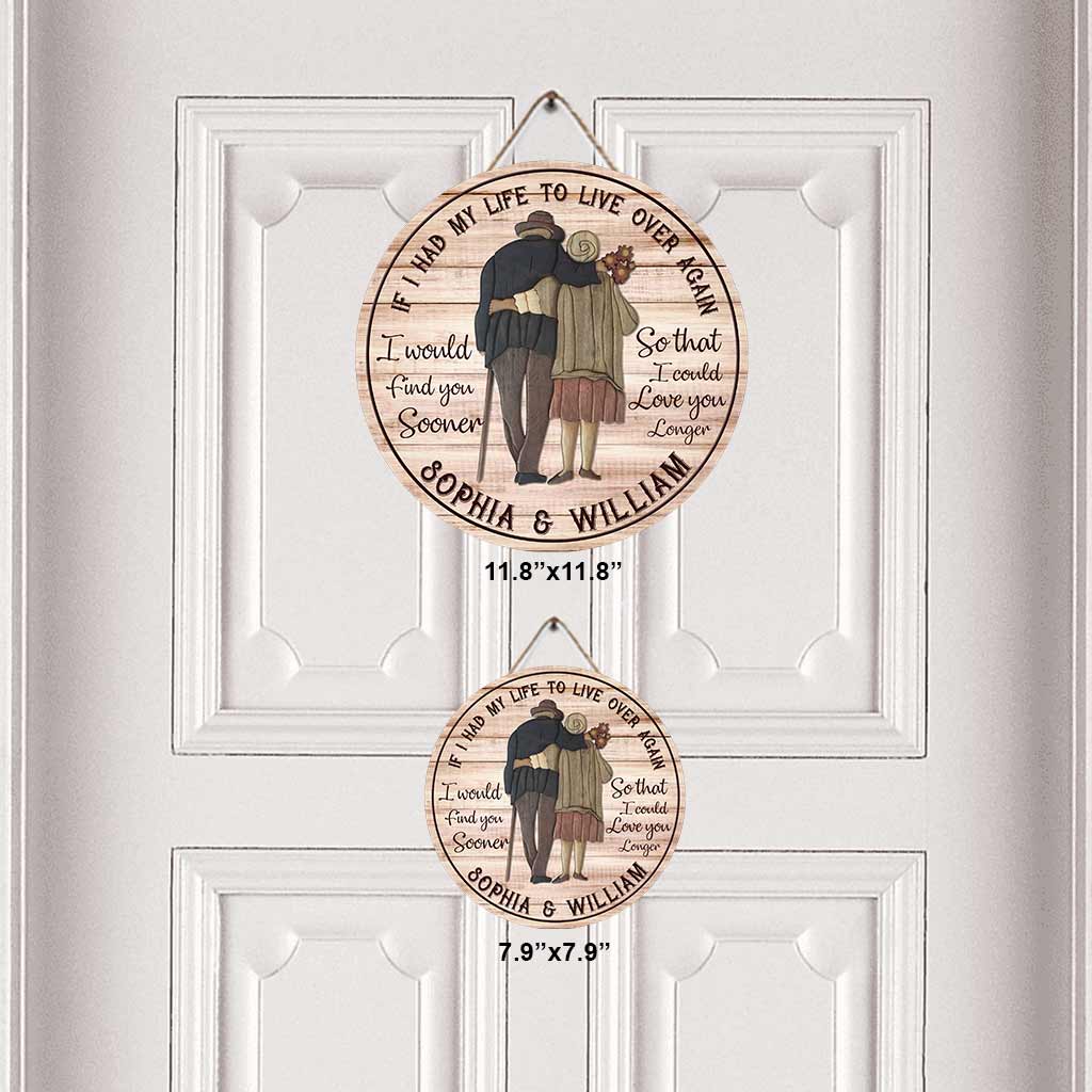 Ich liebe dich länger – Personalisiertes rundes Holzschild für Paare