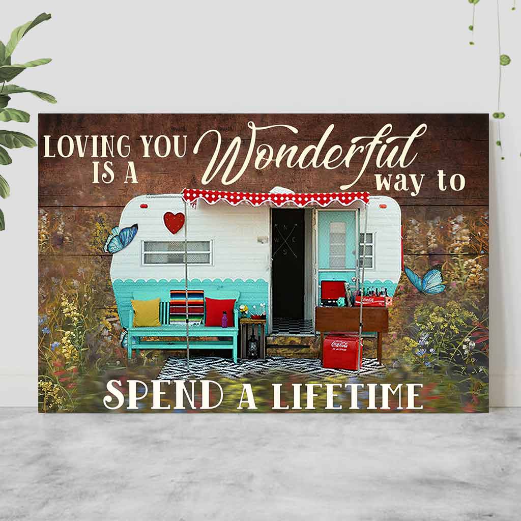 Dich zu lieben ist eine wundervolle Art, ein Leben zu verbringen – personalisiertes Camping-Poster für Paare