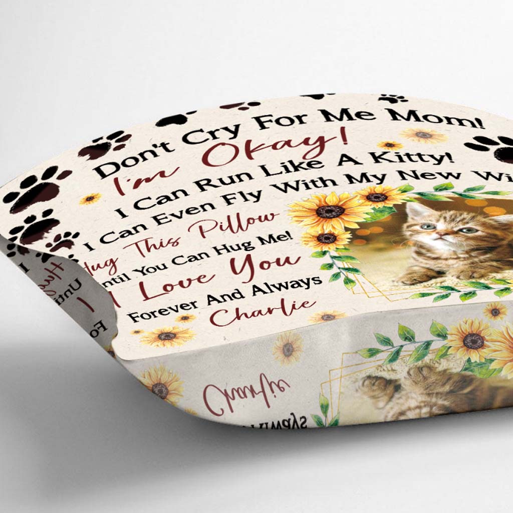 Weine nicht um mich, Mama – Personalisiertes Katzen-Kissen zum Muttertag