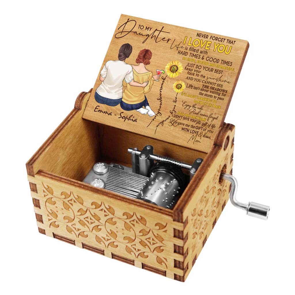 An meine Tochter – Personalisierte Muttertags-Spieluhr mit Handkurbel