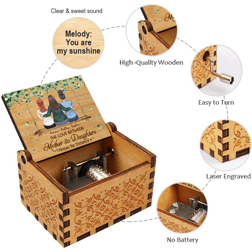 Mutter und Tochter – Personalisierte Spieluhr mit Handkurbel für die Mutter