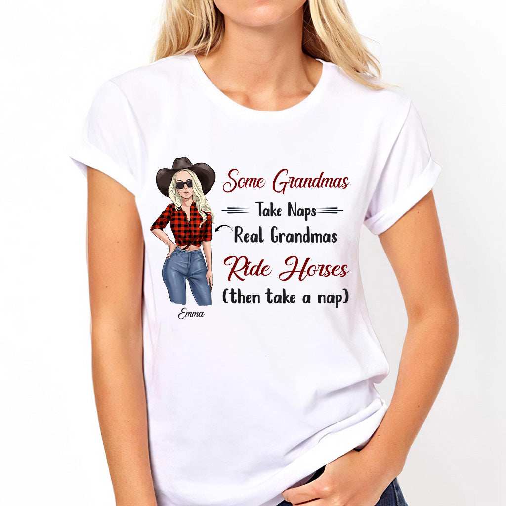 Real Grandmas Ride Horses - Personalized Mother's Day Grandma T-shirt and Hoodie