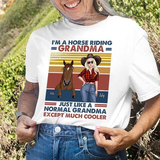 Horse Riding Grandma - Personalized Mother's Day Grandma T-shirt and Hoodie