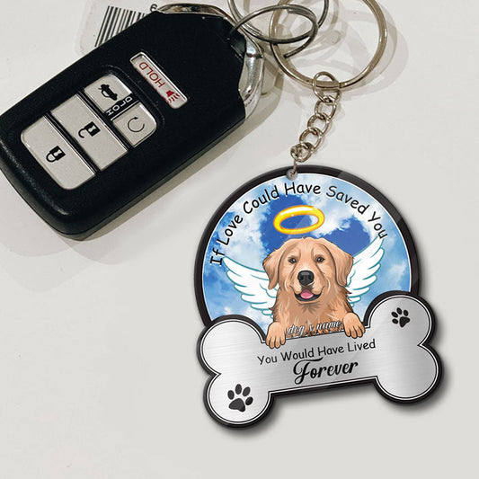 Wenn Liebe dich hätte retten können – Personalisierter Hunde-Schlüsselanhänger (beidseitig bedruckt)