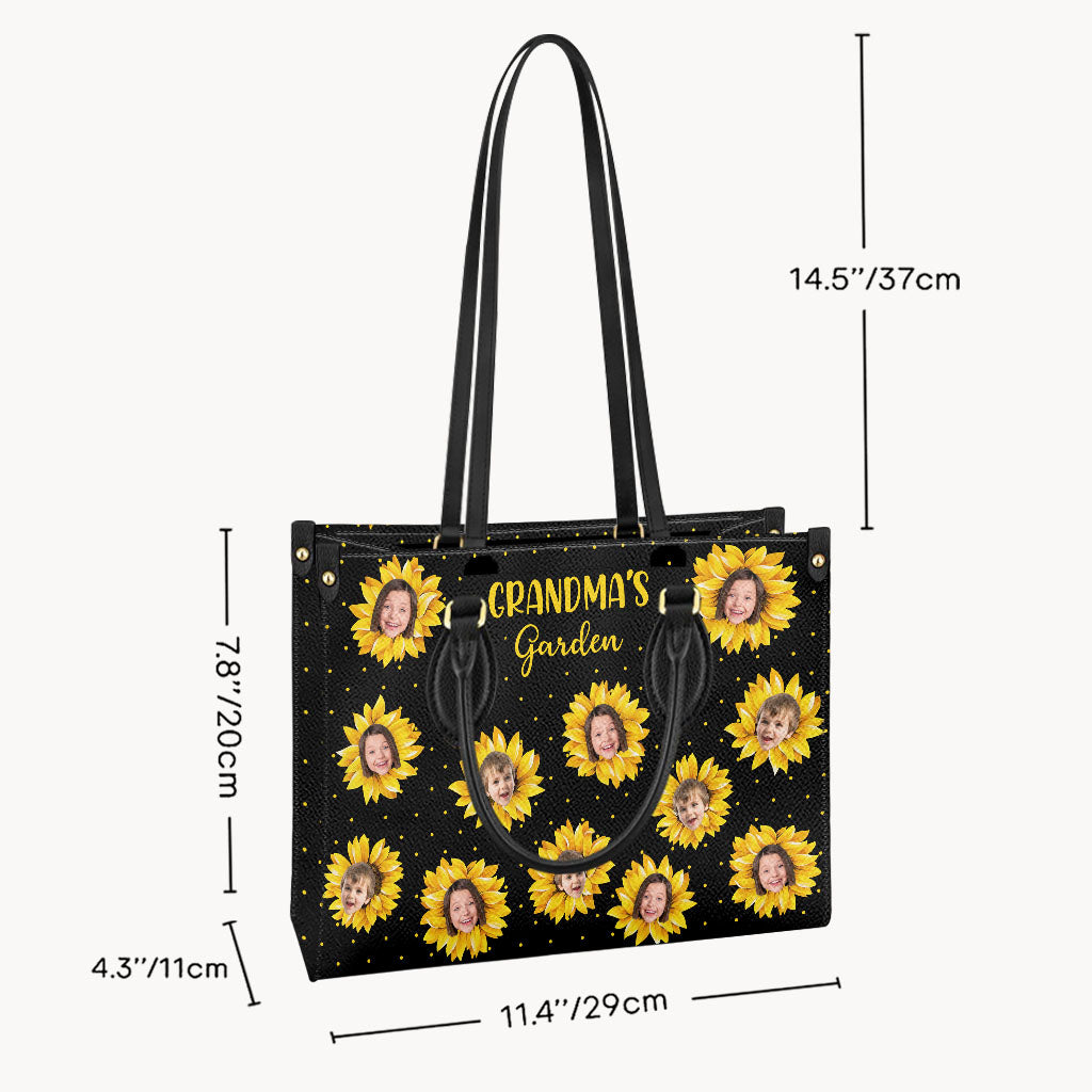 Omas Garten – Geschenk für Oma, Mama – Personalisierte Lederhandtasche