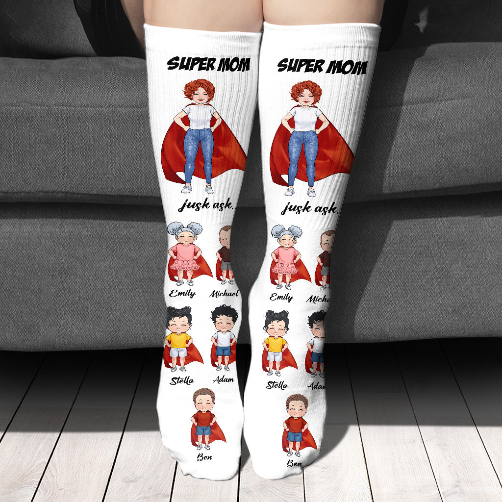 Super-Papa, Super-Mama – Geschenk für Papa und Mama – Personalisierte Socken