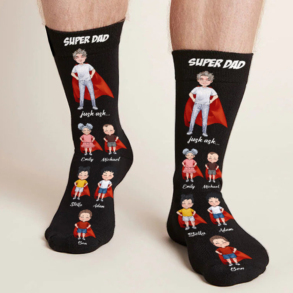 Super-Papa, Super-Mama – Geschenk für Papa und Mama – Personalisierte Socken