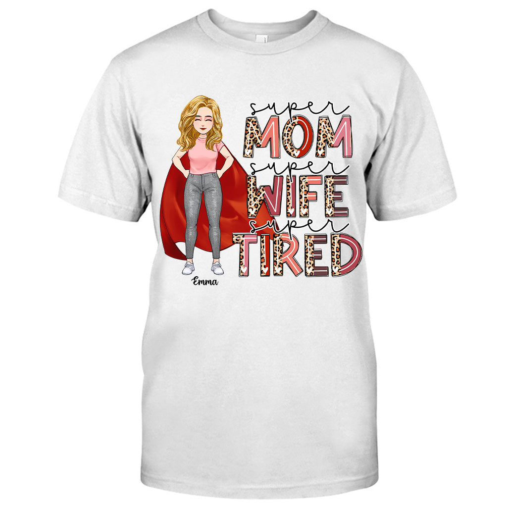 Supermama, Superfrau, Supermüde – Personalisiertes Muttertags-T-Shirt und Hoodie