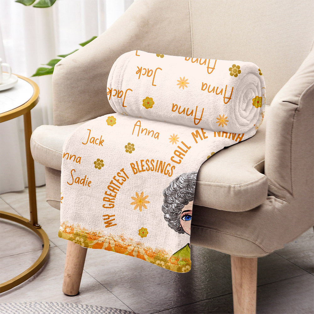 Mein größter Segen – Nenn mich Nana – Personalisierte Muttertags-Oma-Decke
