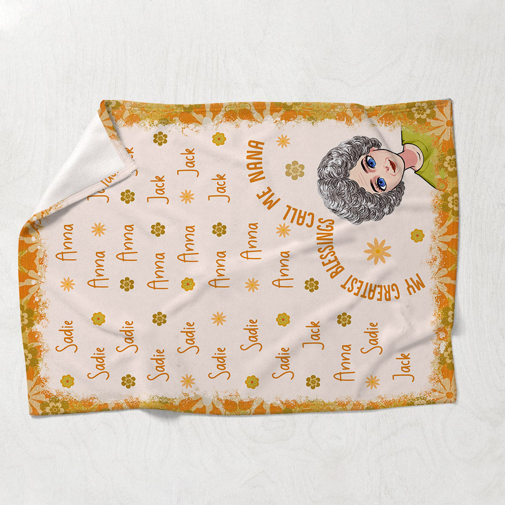 Mein größter Segen – Nenn mich Nana – Personalisierte Muttertags-Oma-Decke