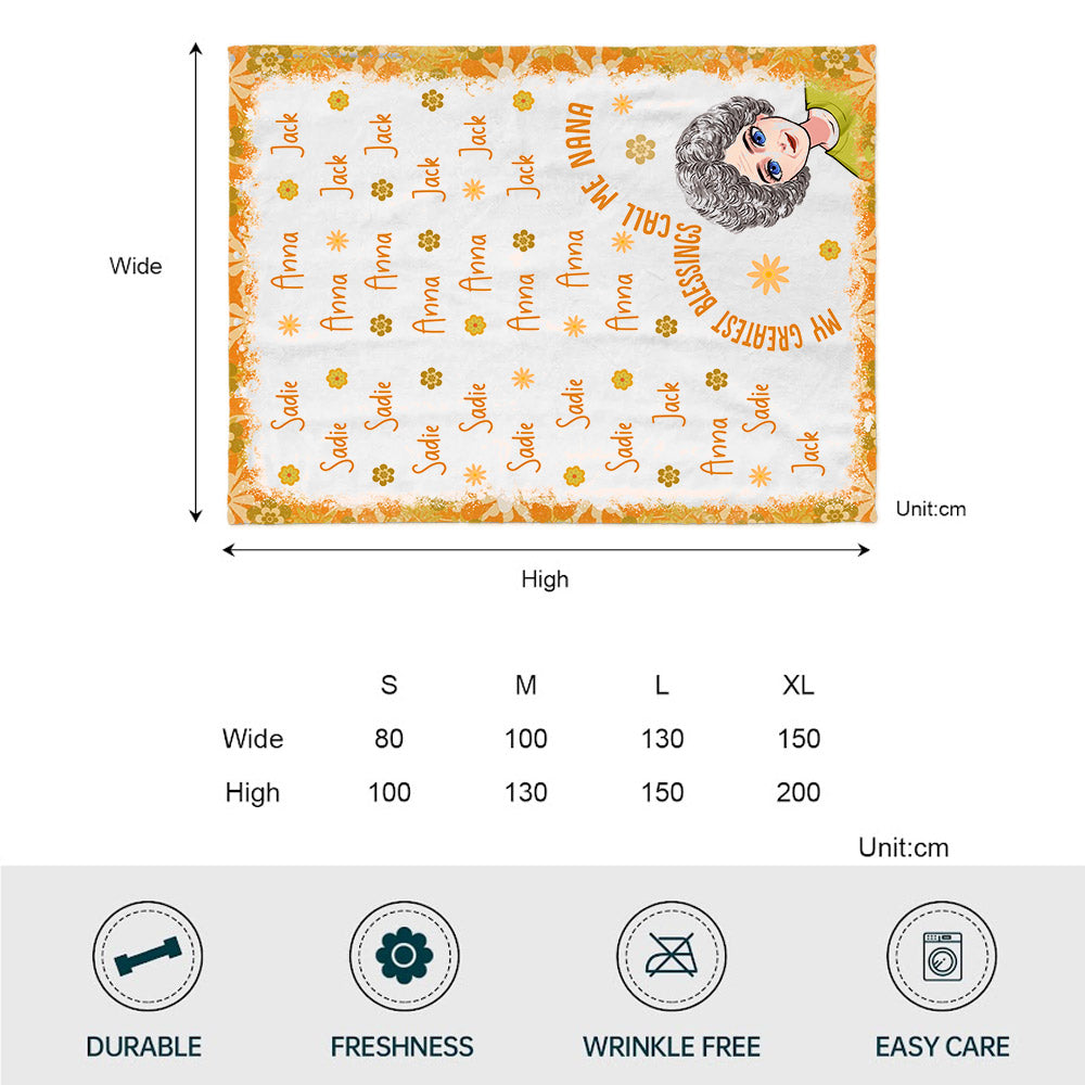 Mein größter Segen – Nenn mich Nana – Personalisierte Muttertags-Oma-Decke