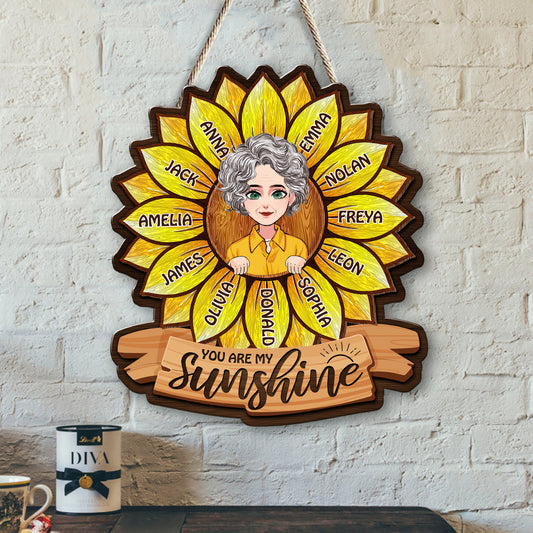 Du bist mein Sonnenschein – Geschenk für Mama, Oma – Personalisiertes Holzschild