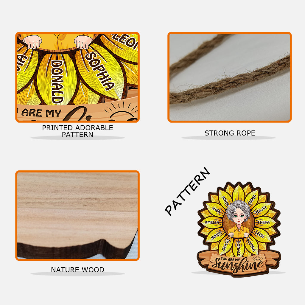 Du bist mein Sonnenschein – Geschenk für Mama, Oma – Personalisiertes Holzschild