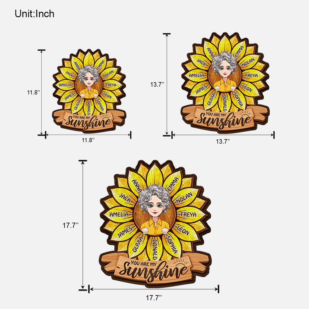 Du bist mein Sonnenschein – Geschenk für Mama, Oma – Personalisiertes Holzschild