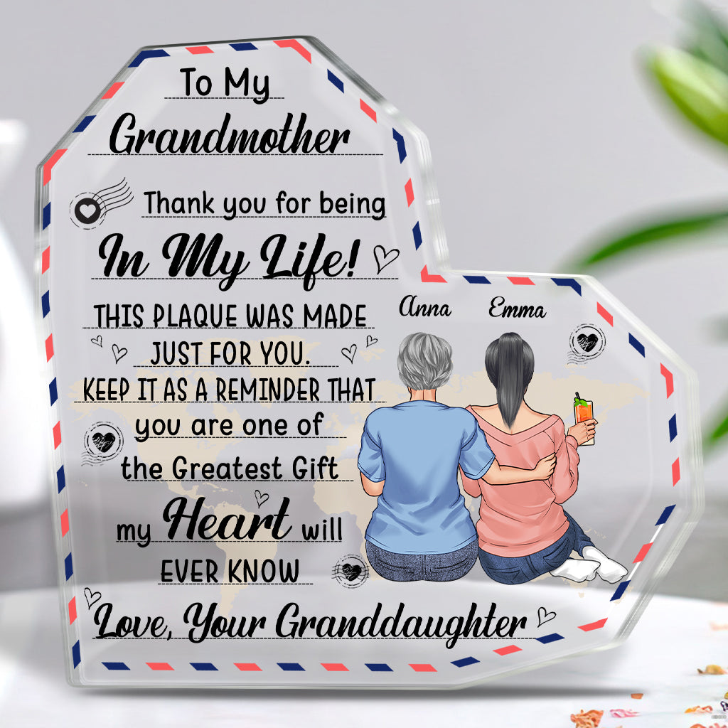 An meine Großmutter – Geschenk für Mama, Oma, Tante – Personalisierte Acrylplakette in individueller Form