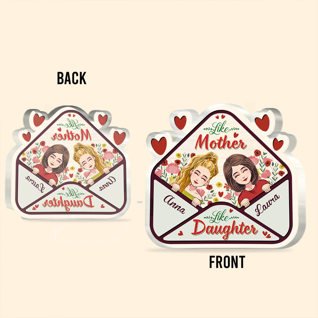 Wie die Mutter – Geschenk für Mama, Tochter, Sohn – Personalisierte Acrylplakette in individueller Form