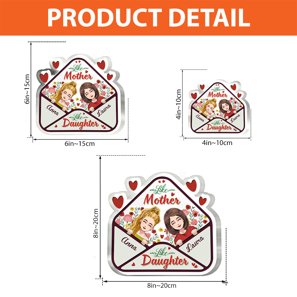 Wie die Mutter – Geschenk für Mama, Tochter, Sohn – Personalisierte Acrylplakette in individueller Form