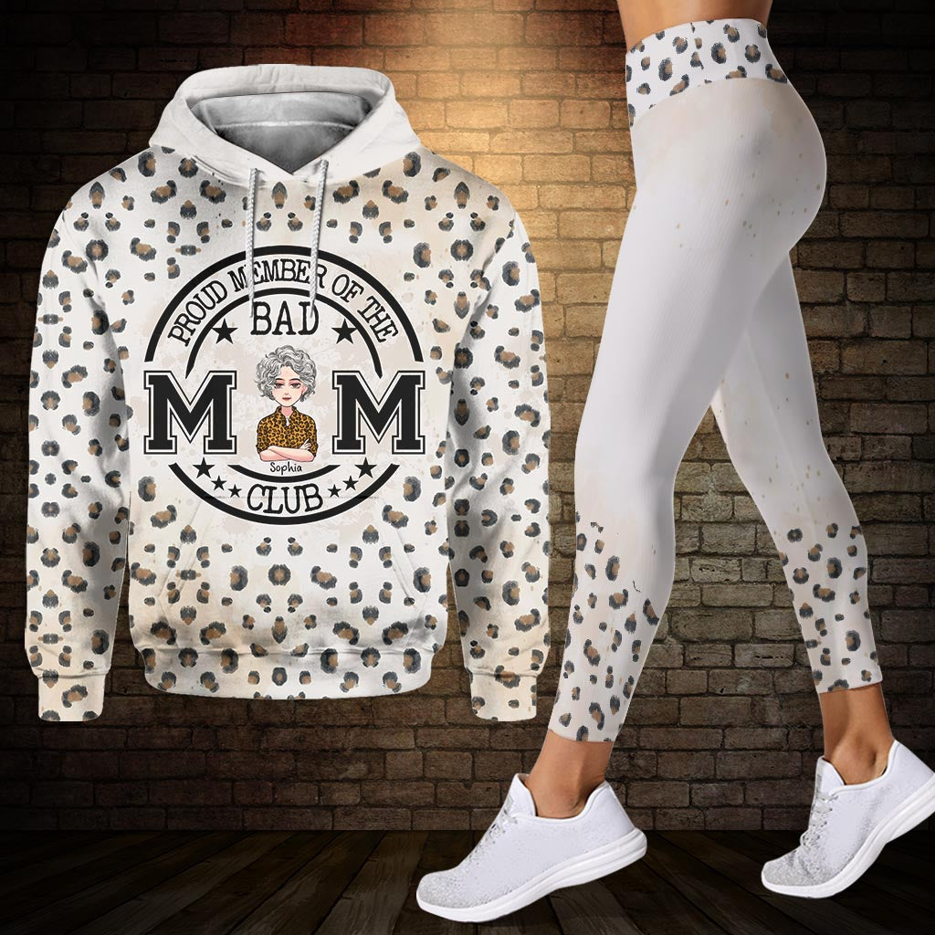 Stolzes Mitglied im Club der Bad Moms – Personalisierter Muttertags-Hoodie und Leggings für Oma