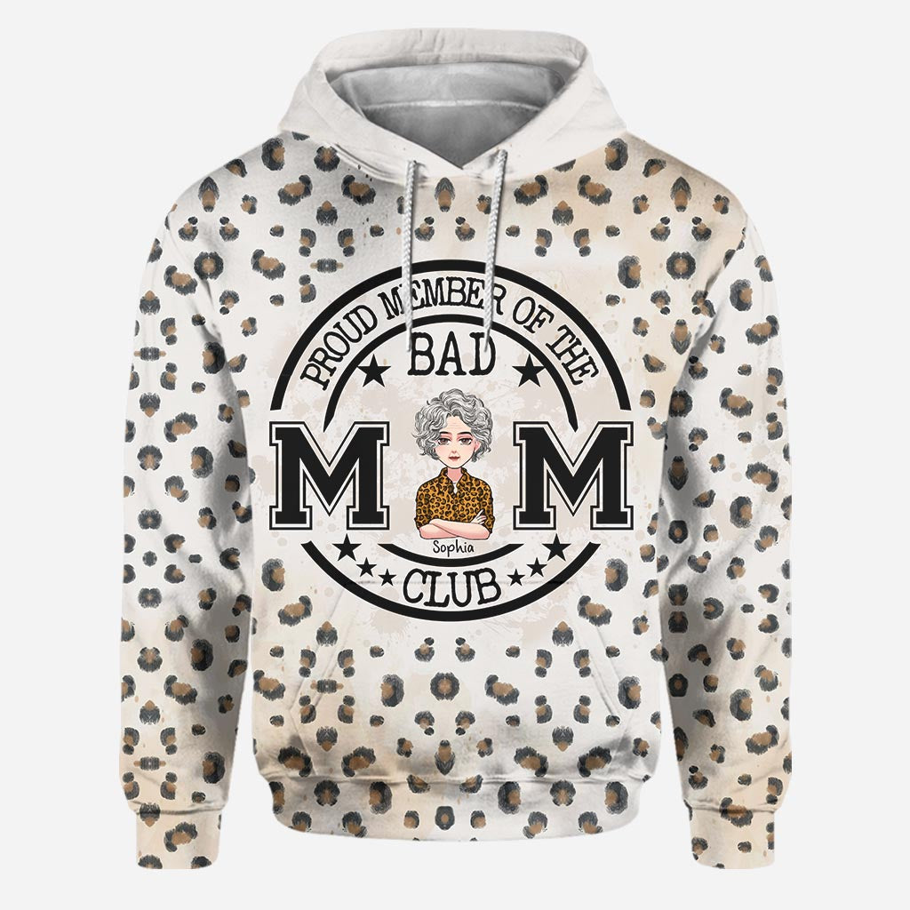 Stolzes Mitglied im Club der Bad Moms – Personalisierter Muttertags-Hoodie und Leggings für Oma