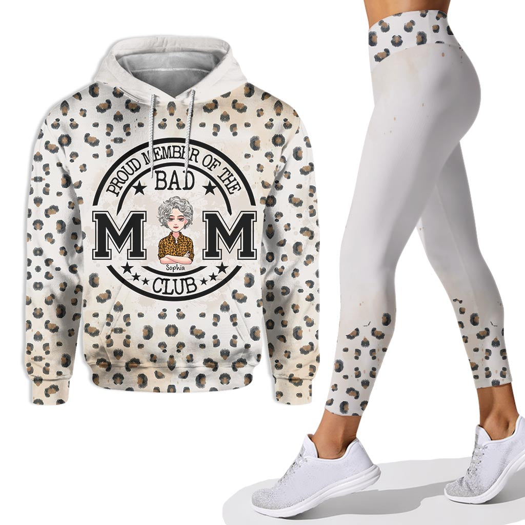 Stolzes Mitglied im Club der Bad Moms – Personalisierter Muttertags-Hoodie und Leggings für Oma