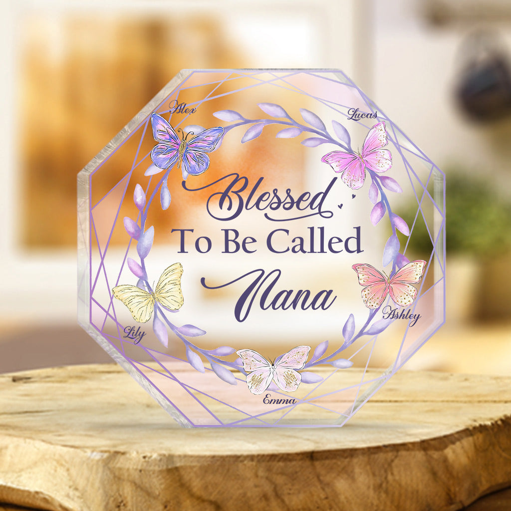 Blessed To Be Called - Personalized Grandma Custom Shaped Acrylic Plaque