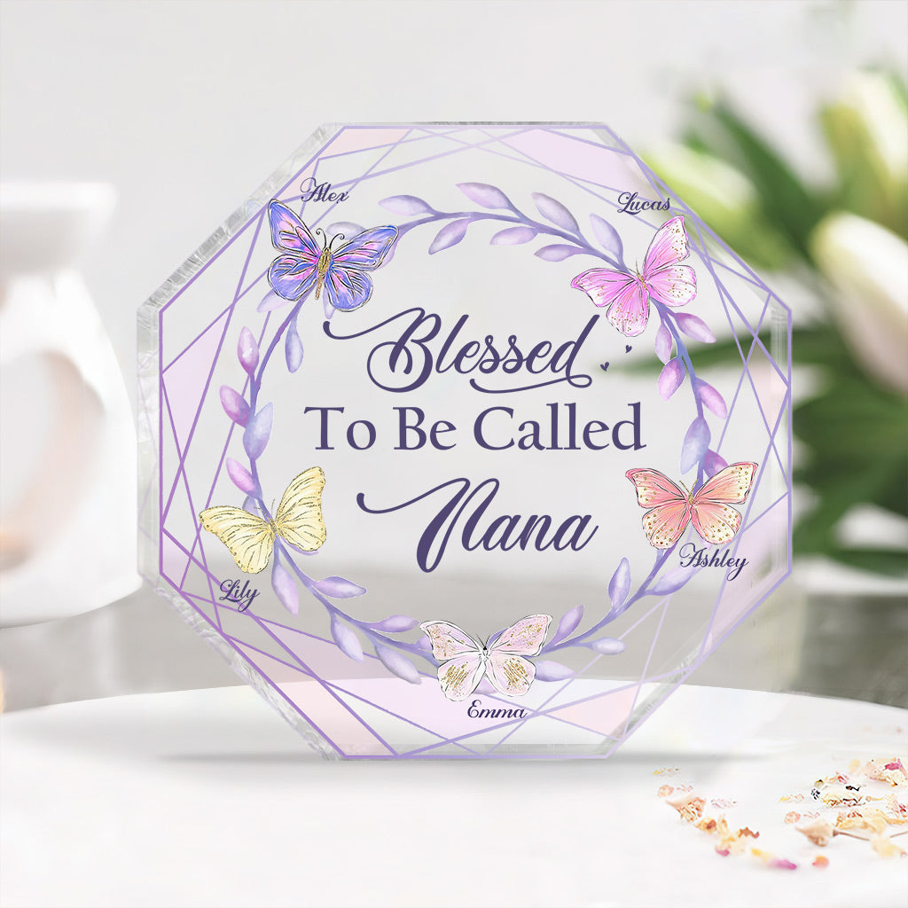 Blessed To Be Called - Personalized Grandma Custom Shaped Acrylic Plaque