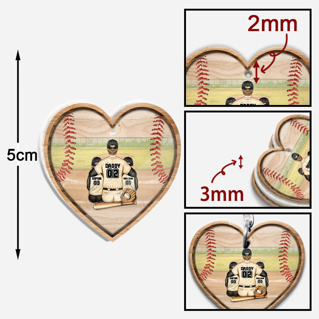 Gott hat einen Homerun geschlagen – Personalisierter Baseball-Schlüsselanhänger zum Vatertag (beidseitig bedruckt)
