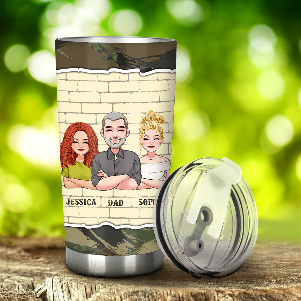 No Matter What Life Throw - Personalized Father's Day Father Tumbler