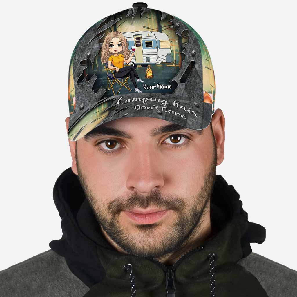 Camping Hair Don't Care - Personalized Classic Cap